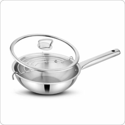 PRABHA ELANTE TRIPLY WOK WGLID 28CM