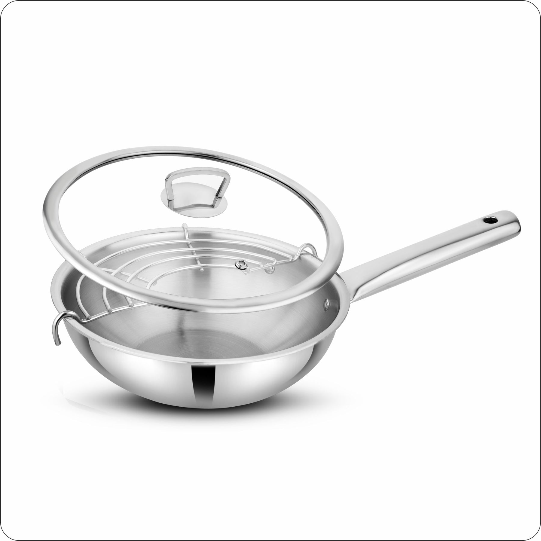 PRABHA ELANTE TRIPLY WOK WGLID 28CM